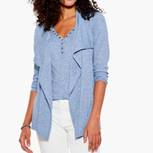 Speckled knit snap tank in blue mix, New with tags, Size medium - Picture 14 of 16